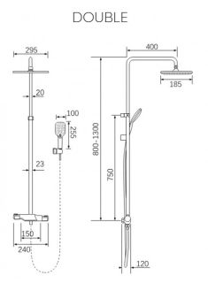 Душевая стойка Milleau Double MLV8223PDD-MW белый